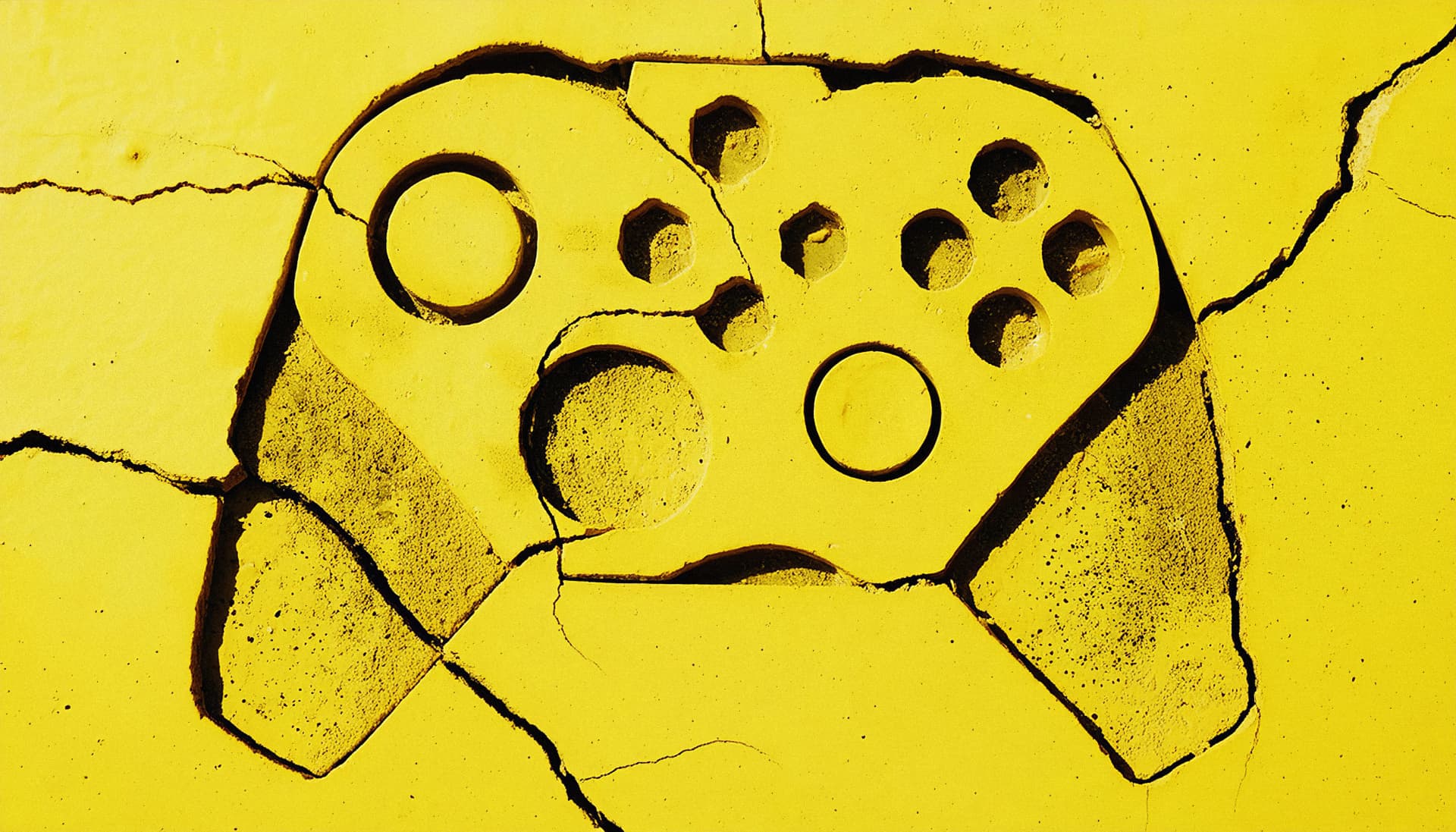 Cracked yellow concrete