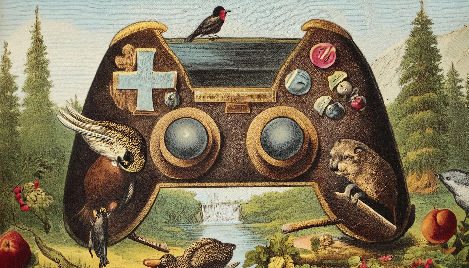 Vintage nature lithograph